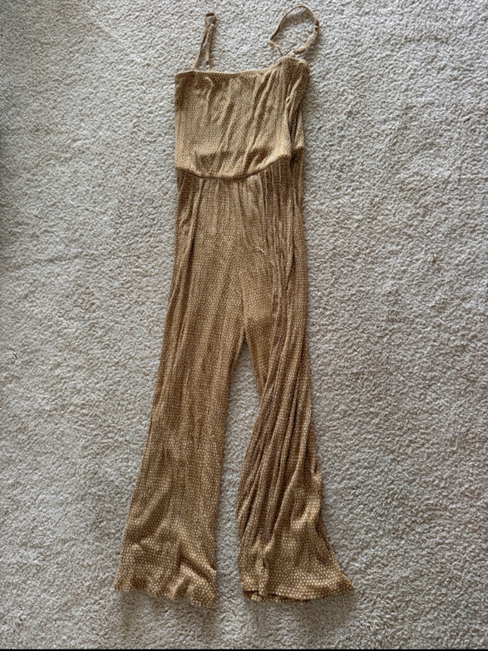 Billabong Mustard Yellow Polka Dot Wide-Leg Jumpsuit